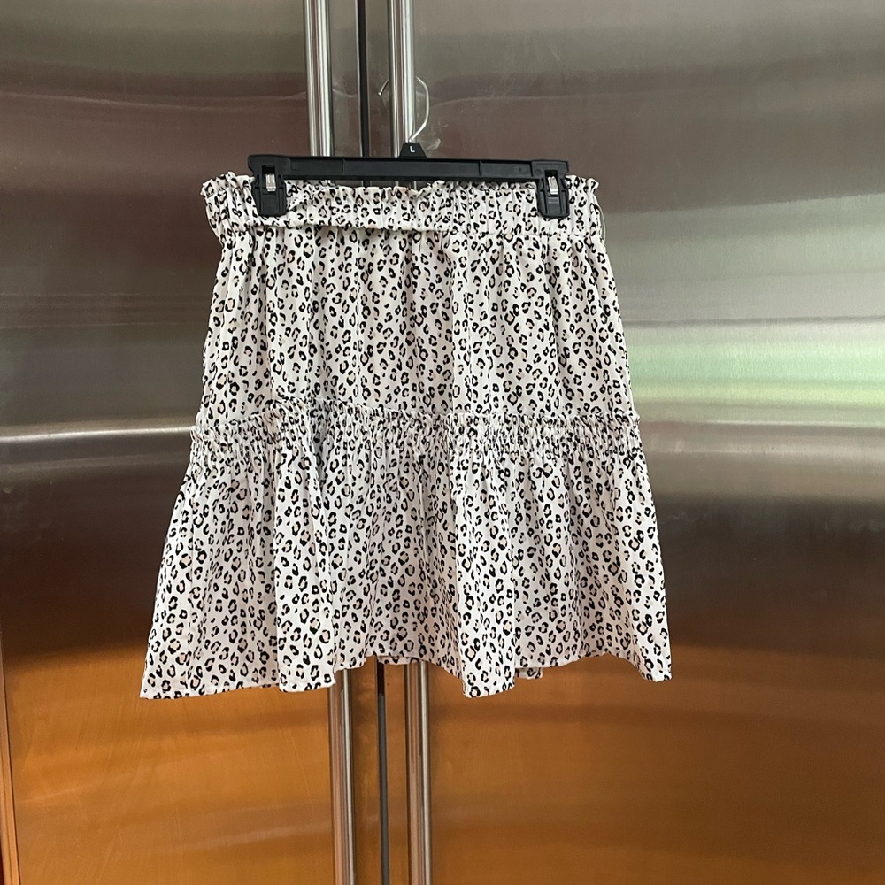 Glam Black and White Leopard Print Skirt